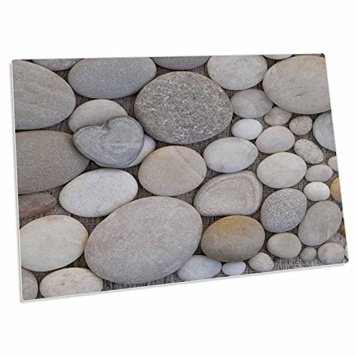 3dRose Grey Pebble con piedra en forma de corazón miniatura 1