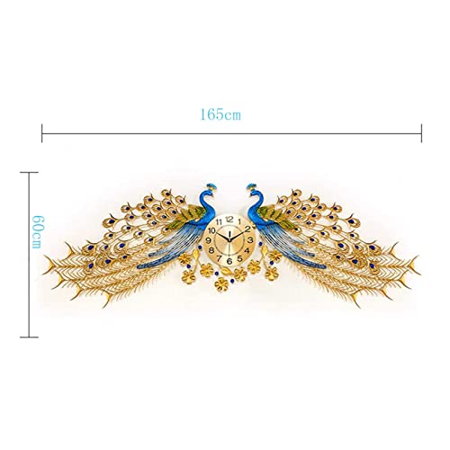 Horloge murale paon double tête pour sublimer le mur du salon