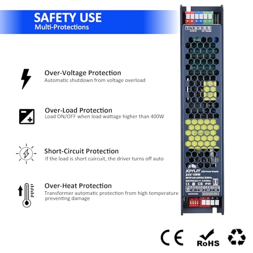 Transformador tira LED sin ruido fuente alimentación ajustable 24V 5