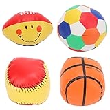 plplaaoo Sport-Stressbälle, PU-Leder, Fußball, Basketball, Baseball, Kinder, Unterhaltungsspielzeug für Erwachsene, entspannende Stressabbau-Squeeze-Bälle