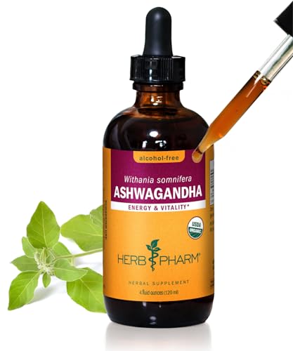 USDA Organic Ashwagandha Supplement for Stress Relief & Calm Energy*: Vegan Adaptogen Drops, Non-GMO Ashwagandha Extract, Alcohol-Free, 4 Oz | Up to 3 Months Supply
