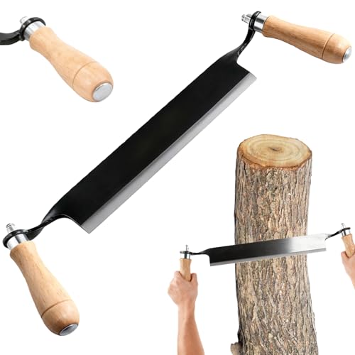 GBKDQQ Coltello da traino per legno: 8 pollici Multifunzionale coltello con manici in legno, coltello da traino, ferro per la lavorazione del tronco d'albero, spelucchino per la lavorazione del legno