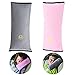 JFAN Auto Coussin Ceinture De Sécurité Amovible Lavable Et Pratique Siège Ceinture Harnais D'épaule Enfant Couleur Unie Protège-épaule Rose+Gris (2 Pièces)