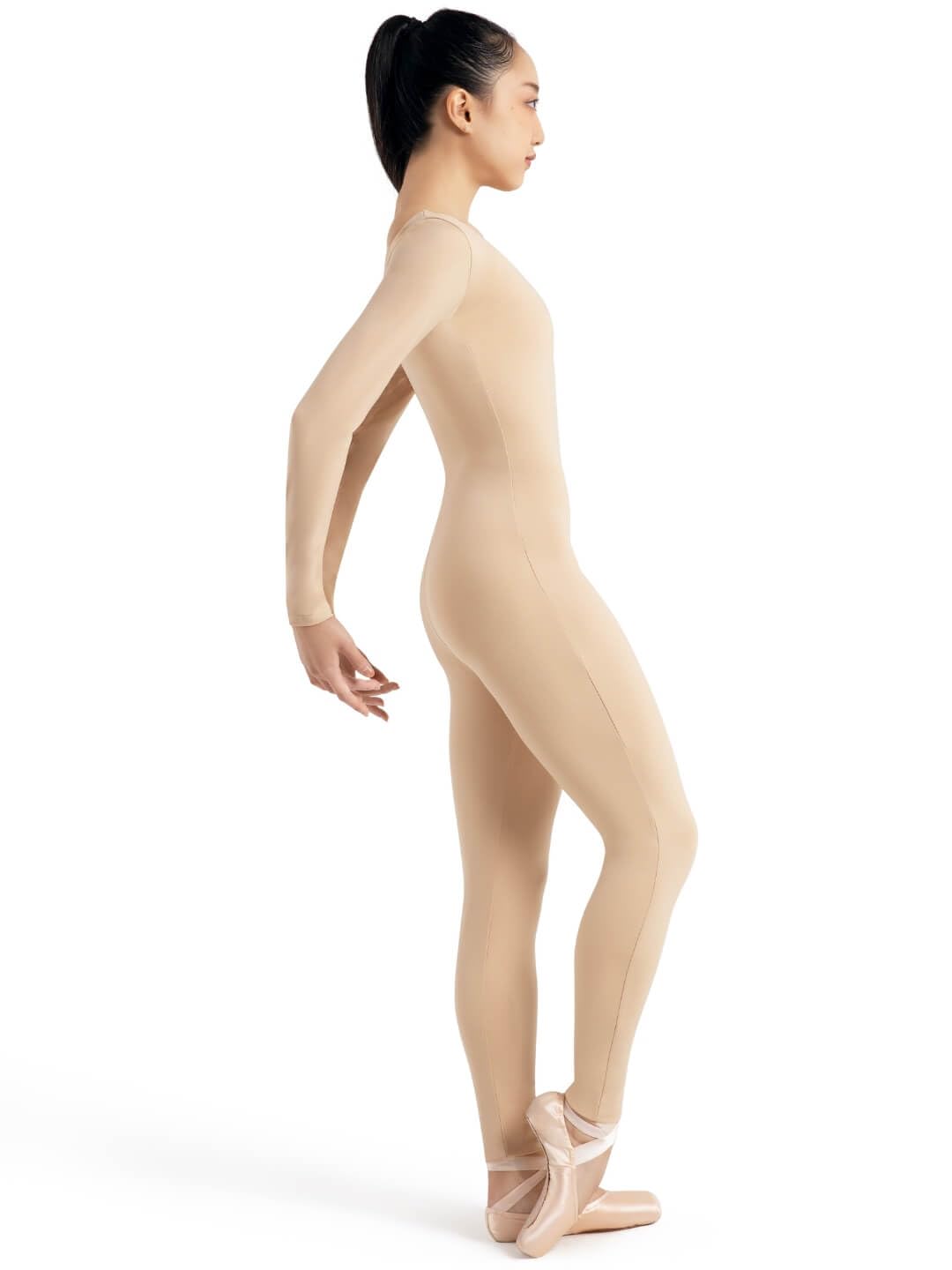 Capezio Unitard damski z długim rękawem, CIELISTY, M