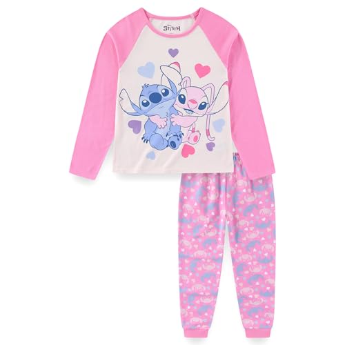 Image of Disney Lilo and Stitch Frozen Minnie Mouse Princess Girls Long Sleeve Shirt and Pants Set for Infant to Big Kids