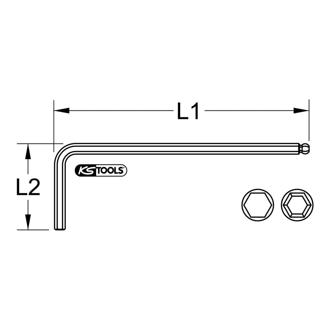 KS-Tools 151.3008 BASIC Innen6kant-Winkelstiftschl - Image 2