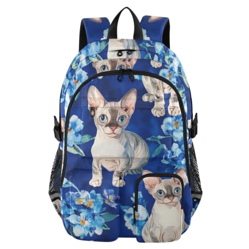 Mochila para laptop de gato alemán ligera y amplia de 17.5 pulgadas color gris