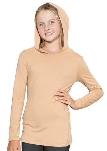 Image of Shirts for Girls Long Sleeve Crew Neck Top, Hoodie or 3 /4 Sleeve Soft Stretch Kids Lightweight Size 2-16