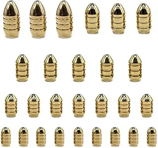 NA 27 Pcs Brass Fishing Weights Kit Fishing Tackle Accessories Bullet-Shape Fishing Weights Sinker for Fishing