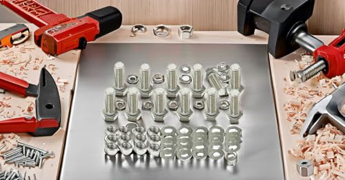 Image of 304 Stainless Steel Hex Bolt Set, 1 /4 inch-20 x 2 Bolts with Nuts, Lock Washers, Flat Washers, 12 Set /Bag