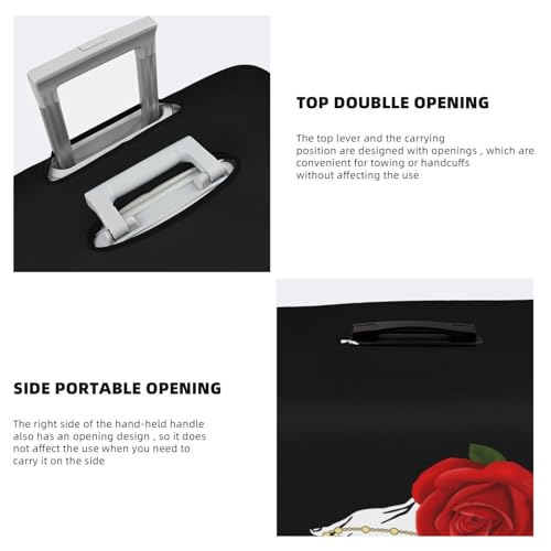 Travel Luggage Cover Vintage Christian Christ Jesus Cross Hand And Rose Fashion Washable Baggage Suitcase Protector Fit For Luggage Small4