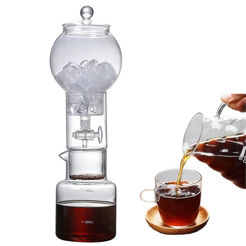 ZHZWwansuGE Cafetera De Goteo para Café FríO, 600ml Reutilizable, con VáLvula Ajustable, para El Hogar, CafeteríAs Y Oficinas. B