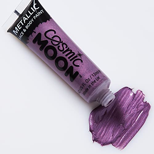 Cosmic-Moon-Metallic-Face-Paint-makeup-for-the-Face-Body-040fl-oz-Create-mesmerising-metallic-face-paint-designs-Gift-Set-Includes-Pink-Gold-Blue-Green-Silver-Purple