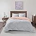 Comfort Spaces Vixie Reversible Comforter Set - Trendy Casual Geometric Quilted Cover, All Season Down Alternative Cozy Bedding, Matching Sham, Coral/Gray, Twin/Twin XL 2 piece