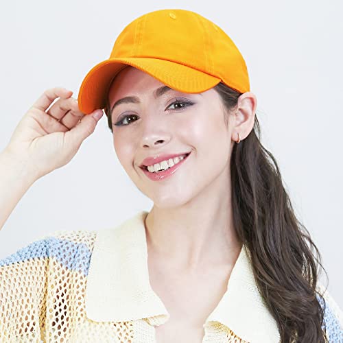 Image of Cotton Baseball Cap Dad Hat - Washed Low Profile Adjustable Hat for Men Women Casual Outdoor Running Golf