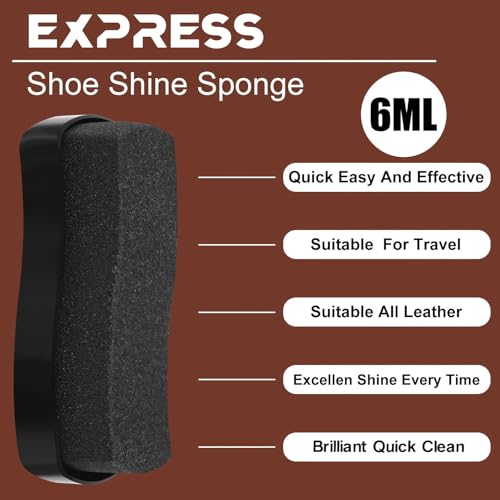 Loopeer 6 Pcs Neutral Shoe Shine Sponge for Shoes Shine Sponge for Leather 0.2oz Leather Care for Furniture(Exquisite Style) - Thumbnail 3
