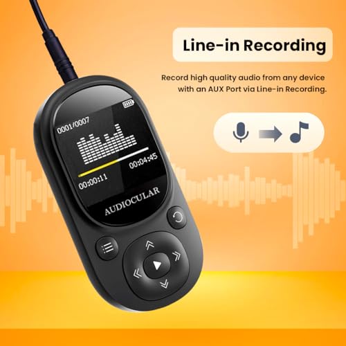 Image of AUDIOCULAR M11 32GB MP3 Digital Player with Clip, Portable Bluetooth Music Player Support Upto128GB External Storage, Pedometer, FM Radio, Voice Recorder, E-Book, Stopwatch (32GB - Blue)