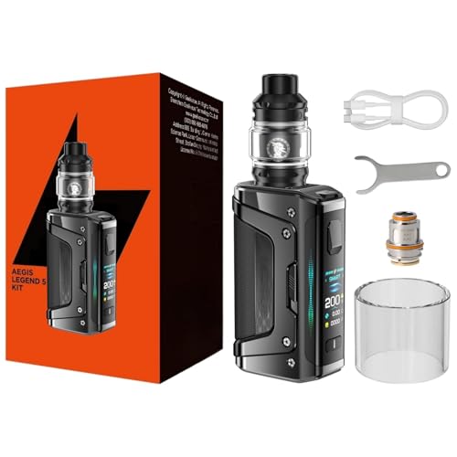 For Geekvape Kit Aegis Legend 5 Mod 200 W Negro Carbón 5,5 Ml Tanque Z Sub Ohm 2021 Atomizador Bobina Z0.15 Xm Z0.4 Xm Vape Baterías Duales 18650 Baterías Excluidas Original - No Nicotine