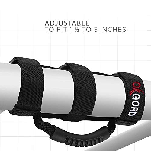 Oxgord Roll Bar Grab Handle Grips Set Compatible With Jeep, Utv, & Atv - Original Design - Strap Fits 1 1/2 To 3 Inch Bars - Pack Of 2, Black #TOP2