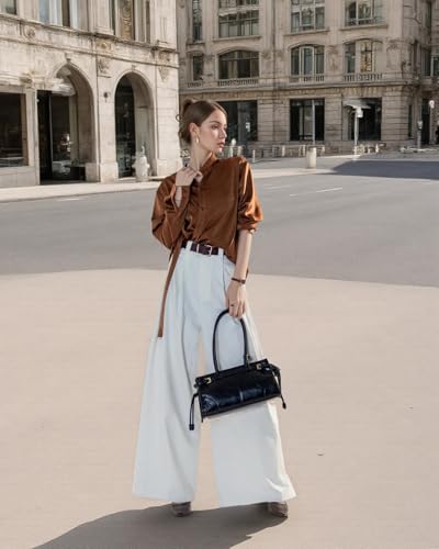 Eiyye Boston Bag for Women Black Handbag with Top Handles and Adjustable Strap, Faux Leather Purse for Work, Travel, Everyday Use4