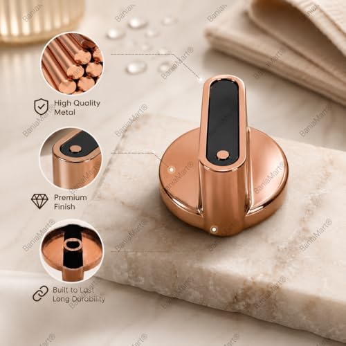 Image of Gas Stove Knobs Set, Manual Ignition Buttons, Compatible with All Gas Chulhas (1, Metal Golden)