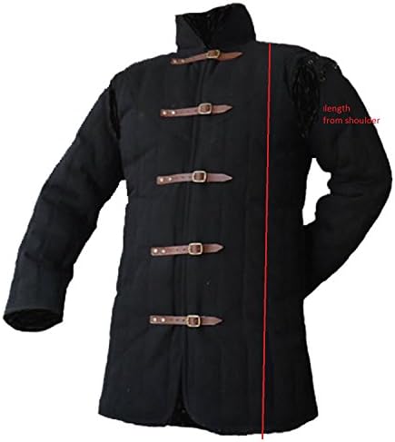 Medieval thick padded BLACK gambeson aketon Doublet arming jacket armor armour