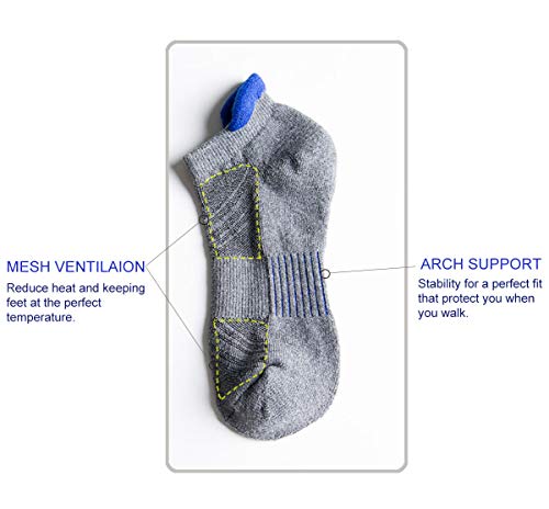 Haloyiyi Mens Ankle Athletic Moisture Wicking Cushion Low Cut Tab Socks,4 Pairs (Coffee, 4) #TOP3