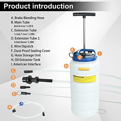 Easyberg Pneumatic/Manual 15L Oil Extractor Oil Changer Vacuum Fluid Petrol Fuel Extractor Automotive Oil Extractor Pump Manual Fluid Extractor Pump Tank Remover #TOP1