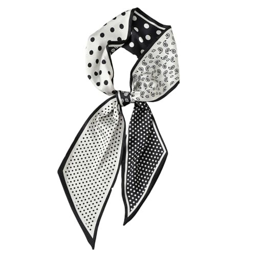 Image of Head Hair Scarf for Women,Silky Long Headscarf Purse Bag Scarfs for Handbag Fashion Satin Neck Scarves Accessories