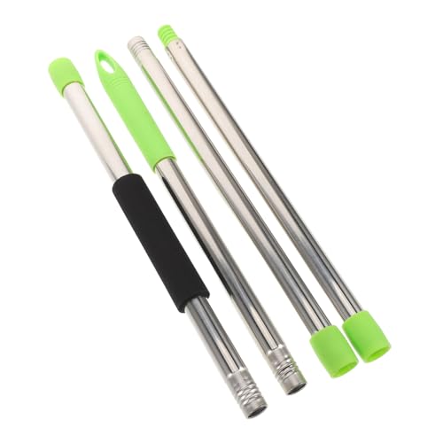 STOBAZA 4pcs Extendable Stainless Steel Mop Pole Threaded Cleaning Rod for Home Office Use Flexible Height for Comfortable Cleaning Suitable for Standard Threading Heads