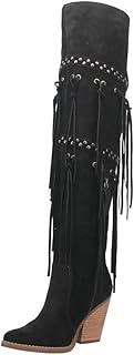 Dingo Womens Witchy Woman Pull On Boots Over the Knee High Heel 3" & Up - Black