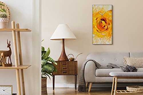 Horloge sur toile fleur abstraite pour créer une ambiance zen et moderne au salon - 4