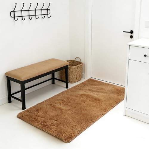 Tapis antidérapant marron 87x170 pour sécuriser les sols glissants de la maison