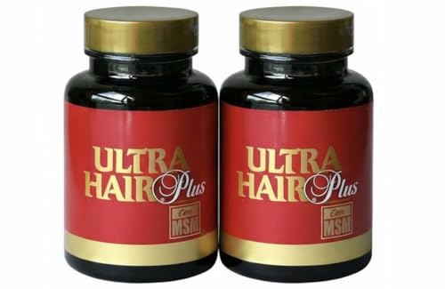 Natures Plus Ultra Hair Plus con MSM | Pack 2 x 60 Comprimidos | Suplemento Capilar | Biotina y Zinc | Vitaminas B | Fortalece Cabello y Uñas | Apto para Veganos | Sin Gluten | Liberación Sostenida