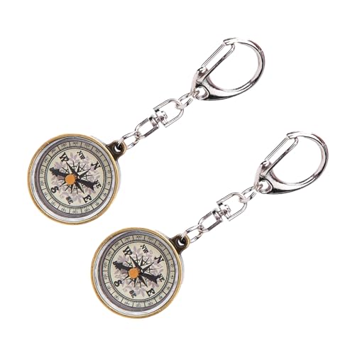 Generic 2PCS Mini Brújula de Bolsillo, Brújulas de Viaje de Aleación de Zinc, Llaveros de Brújula Vintage, Ideal para Senderismo, Camping y Navegación al Aire Libre miniatura 4