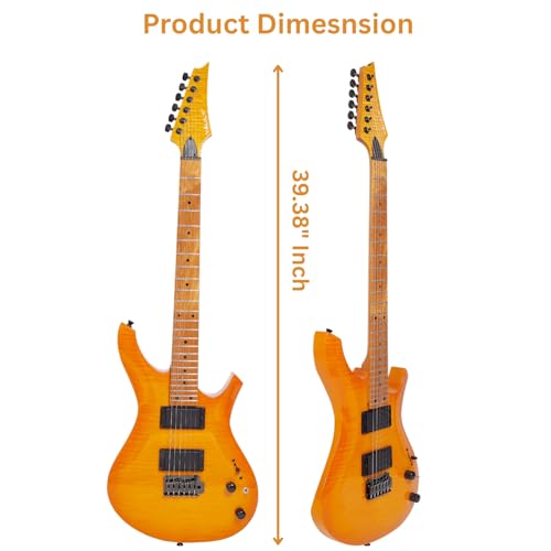 Image of Vault RG2 Soloist Premium Electric Guitar with Dual Alnico 5 Humbuckers and Roasted Maple Neck - Orange Burst