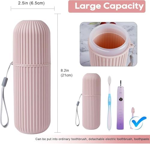 3 Pack Portable Travel Storage Toothbrush Case, Long Organizer Holder Pouch with Wrist Strap, Compact Carrying Case for Small Accessories, Travel, Camping, Business Trips & School - 2
