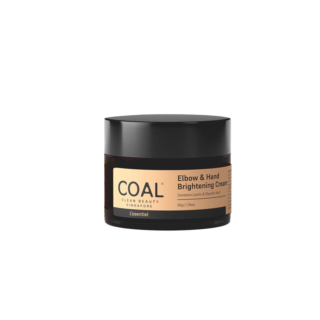 coal clean beauty elbow & hand brightening cream with lactic & glycolic acid | hydrates & nourishes skin | men & women | all skin types | 50g