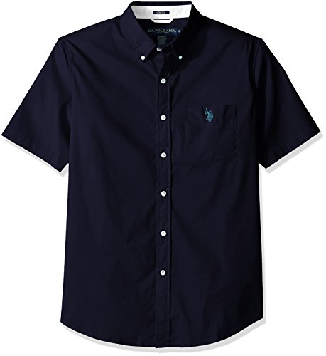 U.S. Polo Assn. Men's Short Sleeve Single Pocket Slim Fit Solid Sport Shirt