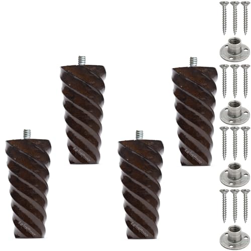 Image of Luxury Wooden Sofa Leg Furniture Sofa Chair Legs Walnut - 3 Inch - 4Pcs (SF7W)