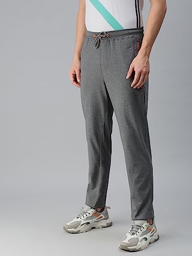 Image of Macroman M-Series Pro Lounger for Men in Cotton Poly Fabric Moisture-Wicking Casual Wear Pants with Sporty Neon Accents & Mesh Panels