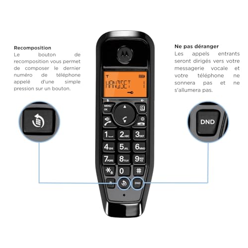 Motorola Startac S1201 Téléphone sans fil avec ID d'appelantappel en instance DECT\\GAP conférence à trois capacité d'appel - vue 6