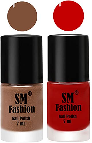 Image of Long Lasting Nail Polish | Nail Paint Combo 7 ml Each) - Set of 2 Tan-Orange