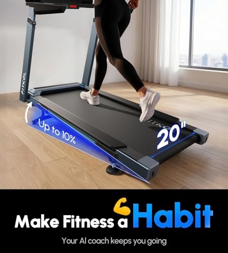 Image of AI-Adaptive Smart Home Treadmill - Auto Speed & Incline Adjustment, Smart Heart Rate Control, Real-Time AI Running Coach, 5.0HP Motor, 440lb Capacity, No Subscription Required, NB2 (Blue-Black)