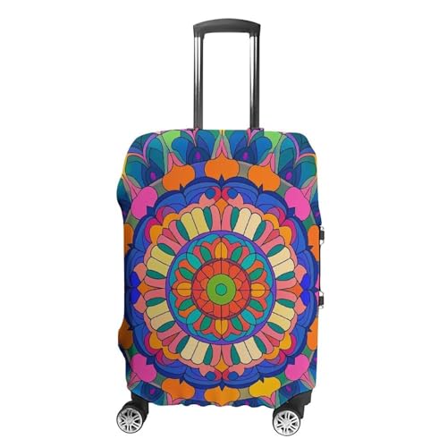 Colorful Mandala Luggage Cover Elastic Suitcase Protector Case Anti-Scratch Washable Baggage Covers Protector For Traveling, Aircraft Consignment S