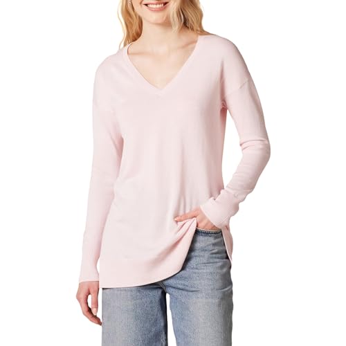 Image of Amazon Essentials Women's Lightweight V-Neck Tunic Sweater, Long Sleeve, Ribbed (Available in Plus Size)