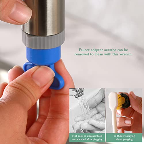 Swivel Kitchen Faucet Aerator, 3 Spray Models Faucet Sprayer Attachment, Faucet Nozzle 55/64-27Uns Famale Thread, Male Thread Adapter Included, Faucet Aerator Brushed Nickel #TOP3