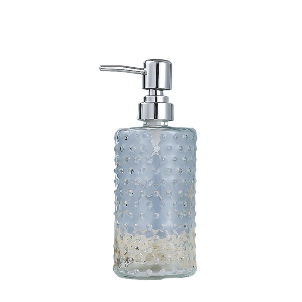 Cyairong-22 Clear Soap Dispenser Home/Hotel/Bathroom Glass Push Lotion Bottle 500Ml Soap Holder Transparent Cylindrical Blue/ Gray/Orange Pink(Clear)