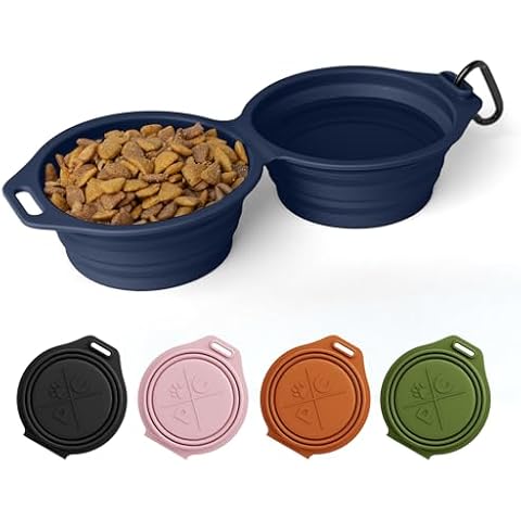 Pup Culture Dual Collapsible Dog Bowls for Travel Cover