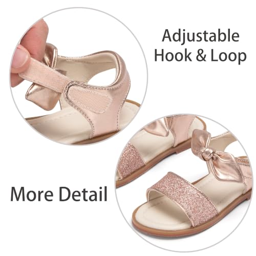 Image of ESTINE Toddler /Little Kid Girls Bow Open Toe Flat Evening Dress Sandals
